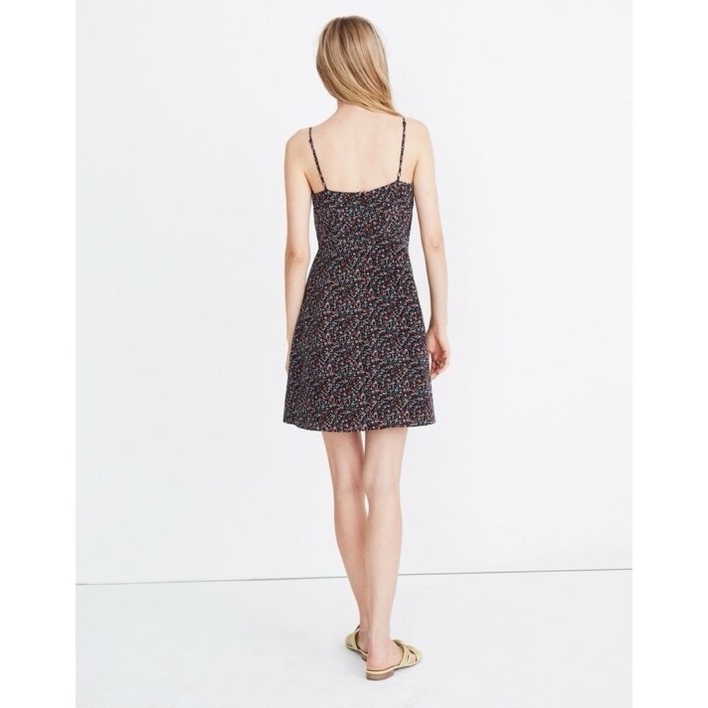 Madewell Women's Silk Button-Wrap Cami Dress in Fieldwalk Ditzy Floral Print 4 - Picture 2 of 13